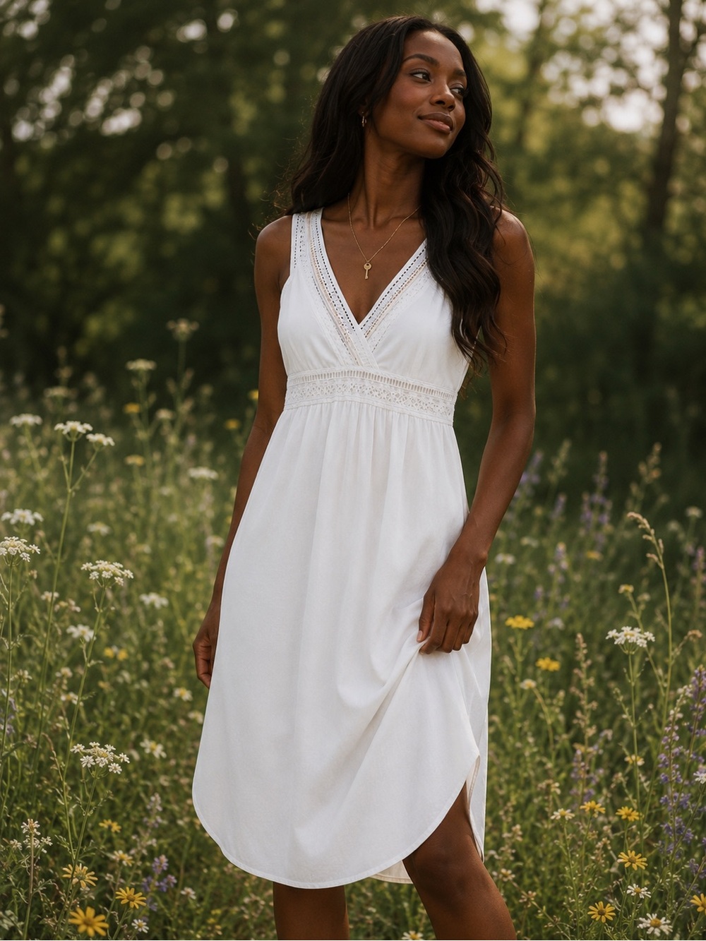 Tommy Bahama White 100% Cotton Textured Lace Trim Sleeveless Sundress XS